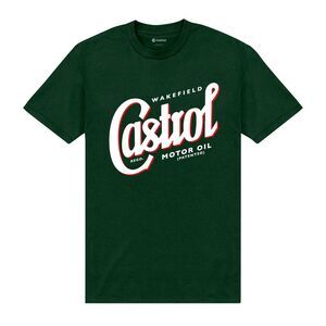 Castrol Unisex Adult Registered Logo T-Shirt / Dark Green
